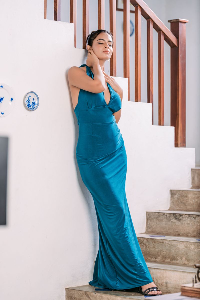 The Ruby Nights Halter Maxi Dress