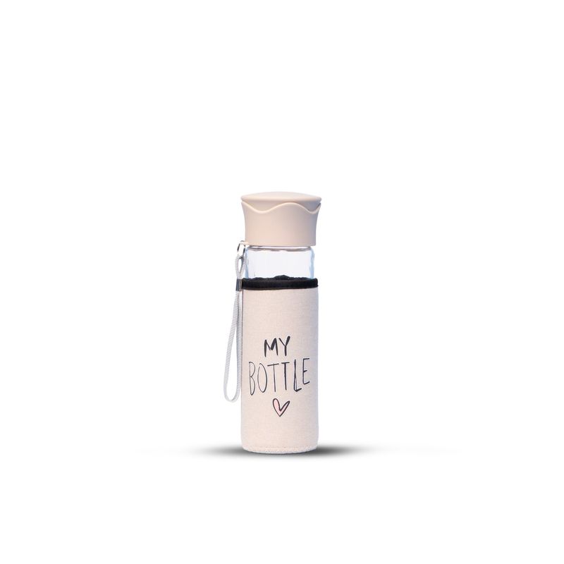 Glass Water Bottle With Cover - 350ml