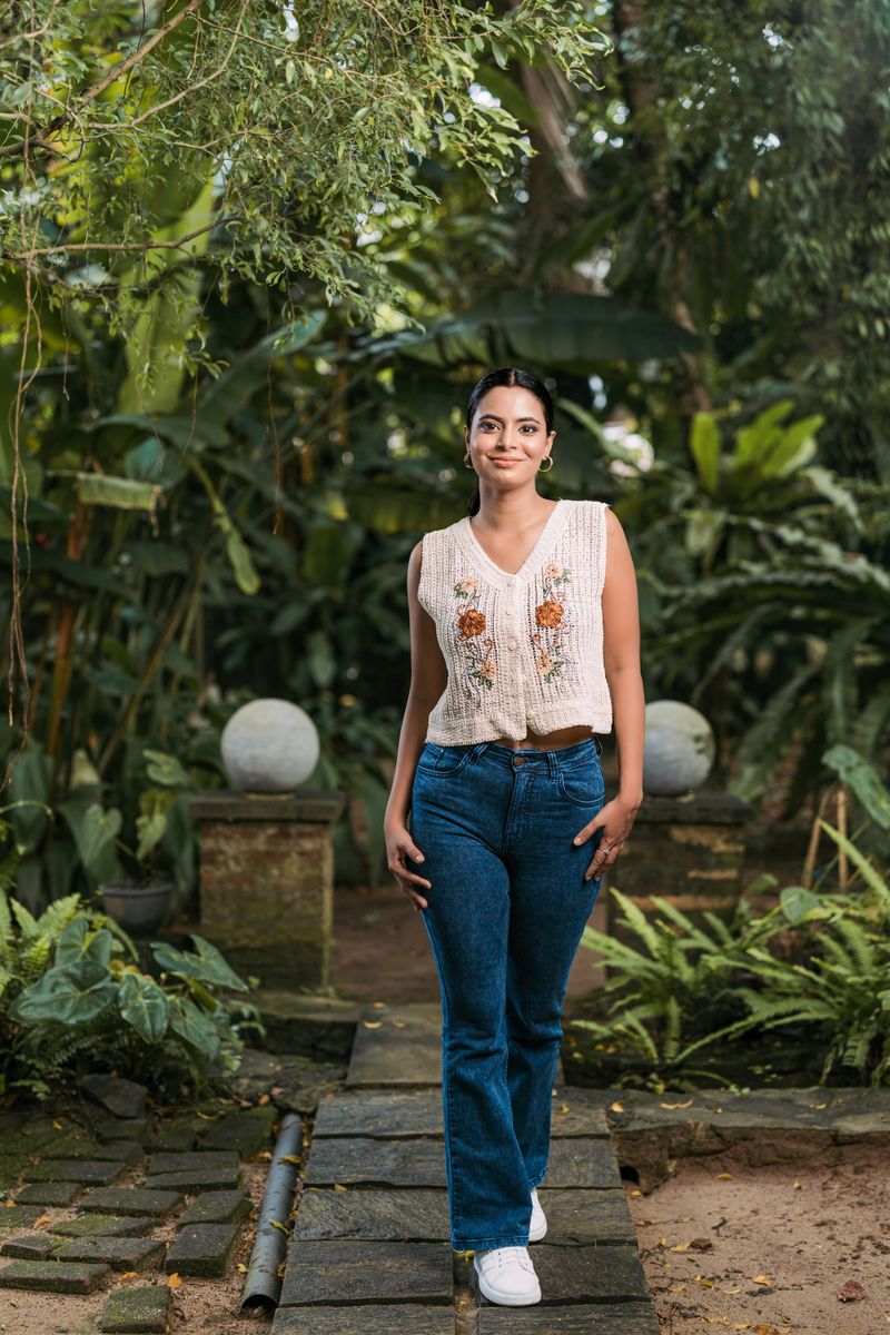 Crochet Floral Crop Top - Sleeveless