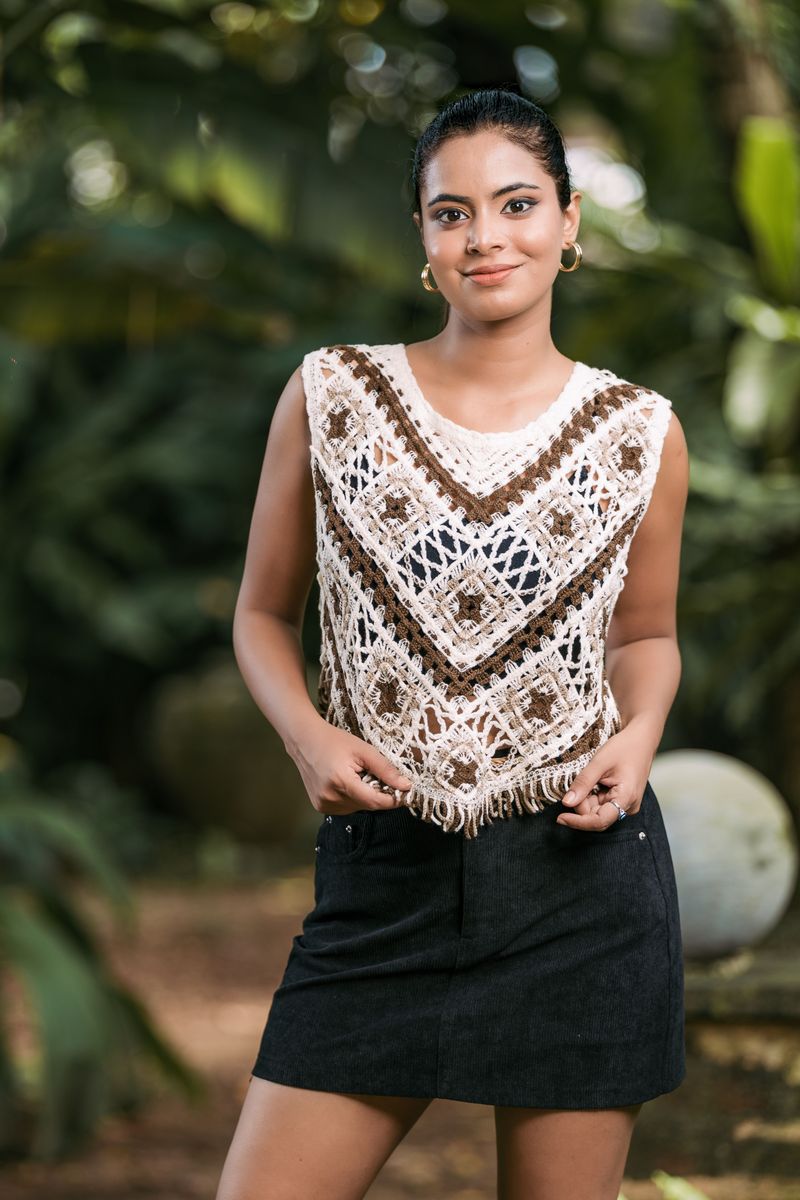 Crochet Poncho Crop Top