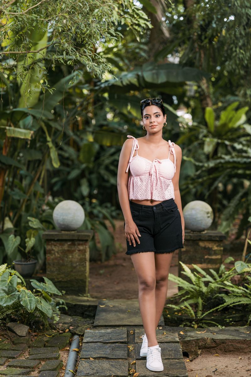 Summer – Beach vacation – Eyelet Peplum – Crop Top