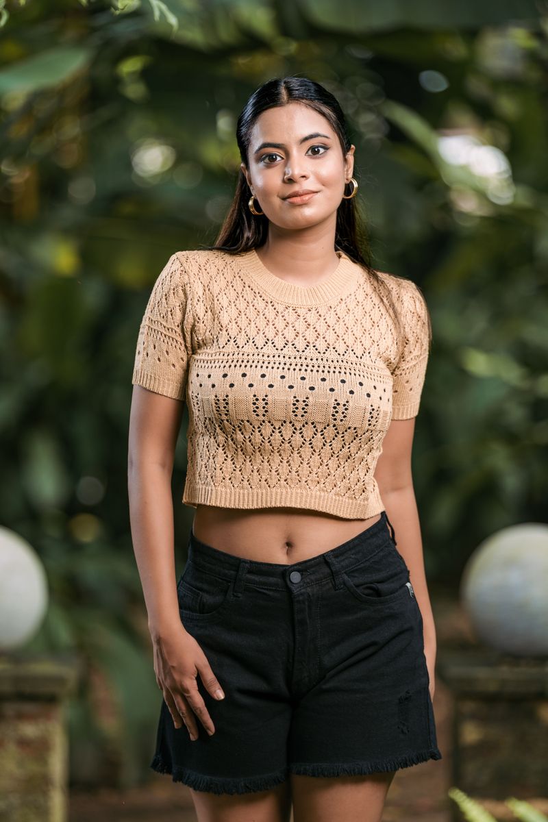 Open Knit – Short Sleeved – Sweater Top